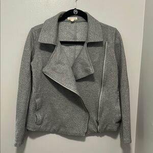 Eileen Fisher Herringbone Cotton Moto Jacket